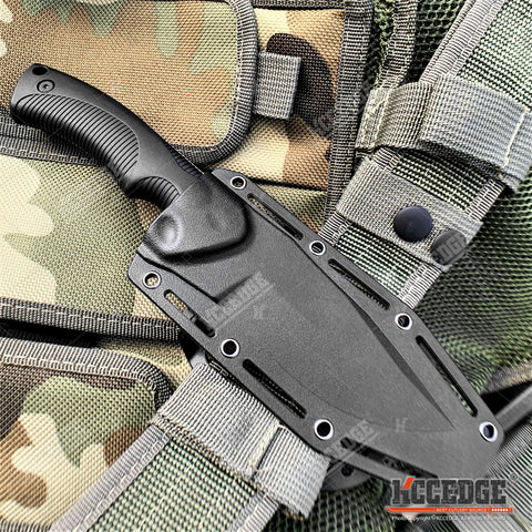 9" Fixed Blade Knife Full Tang Drop Point Blade w/ Kydex Pressure Retention Sheath