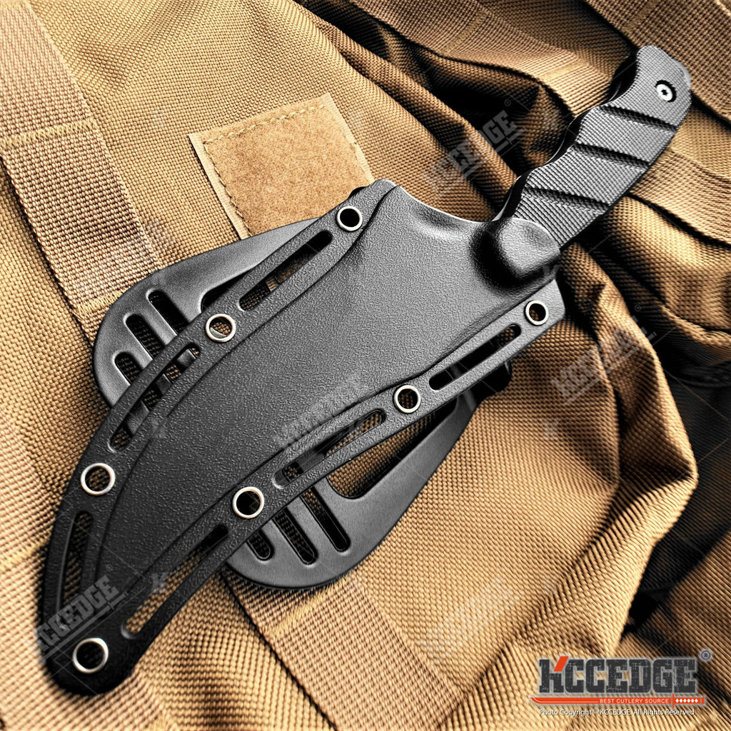 9 Tactical Knife FIXED BLADE KNIFE w/ Kydex Sheath Coyote Brown Survival  Knife