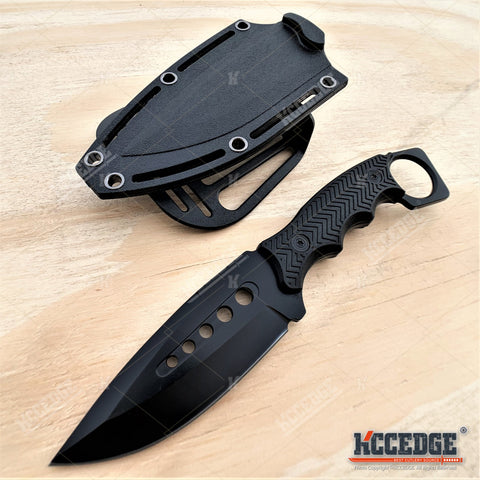 9" Tactical Knife FIXED BLADE KNIFE w/ Kydex Sheath Coyote Brown Survival Knife