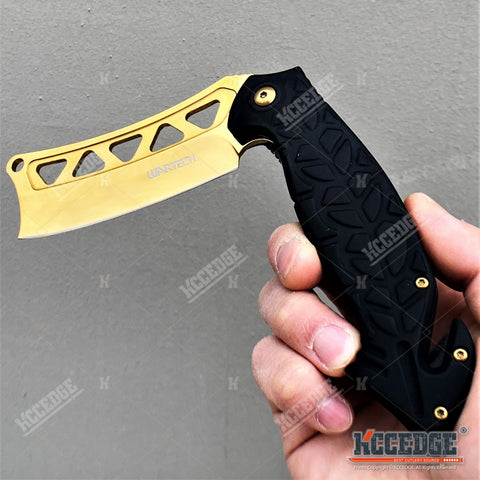 9.25" Camping Cleaver Pocket Knife With 3.5" Blade Fishing Knife Glass Breaker