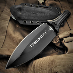 TAKUMITAK 10" TACTICAL KNIFE D2 BLADE 4.93mm THICK FIXED BLADE KNIFE WITH PRESSURE RETENTION KYDEX SHEATH SURVIVAL KNIFE EDC KNIFE