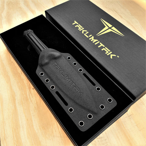 TAKUMITAK 10" TACTICAL KNIFE D2 BLADE 4.93mm THICK FIXED BLADE KNIFE WITH PRESSURE RETENTION KYDEX SHEATH SURVIVAL KNIFE EDC KNIFE