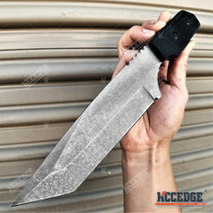 10" Fixed Blade Knife 6" Stonewash Tanto Blade Survival Knife Camping Knife