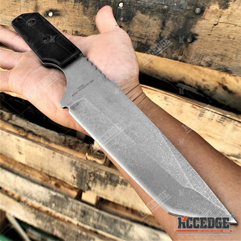 10" Fixed Blade Knife 6" Stonewash Tanto Blade Survival Knife Camping Knife