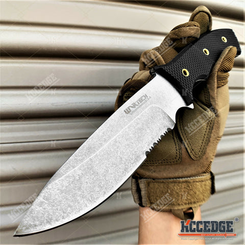 10" Fixed Blade Knife 5" Partially Serrated Blade Camping Knife Survival Knife