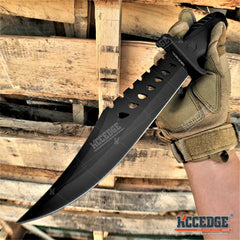 13" Fixed Blade Knife 7.5" Blade Tactical Knife w/ Hammer Pommel Hunting Knife