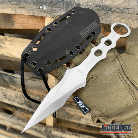 9" Full Tang Tactical Knife Camping Knife Fixed Blade Knife w/ Kydex Sheath