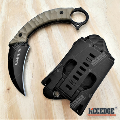 6.5" Full Tang Karambit Fixed Blade Knife G10 Handle Molle Clip Tactical Knife