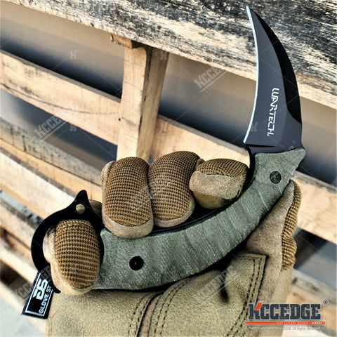 10 Green Tactical HUNTING KNIFE FIXED BLADE SWORD MACHETE THROWING Pocket  Karambit Ninja Knife Set