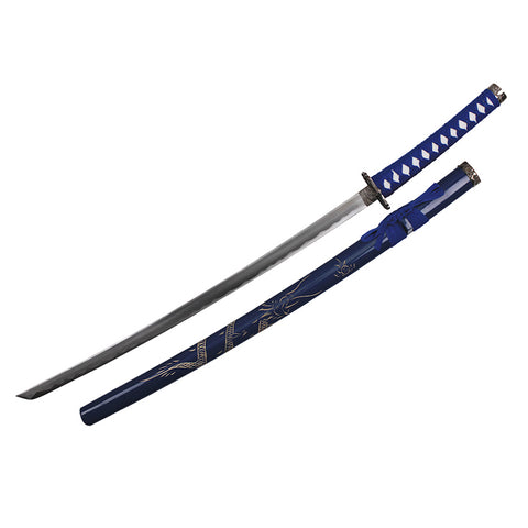 40" JAPANESE DRAGON KATANA SWORD w/Tsuba Handle & Scabbard