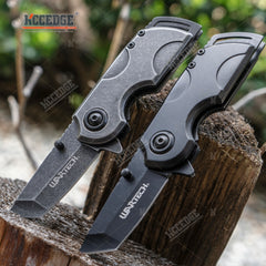 5 1/4" Pocket Knife Full Edge Tanto Point Full Edge Blade Tactical Knife Hunting Knife