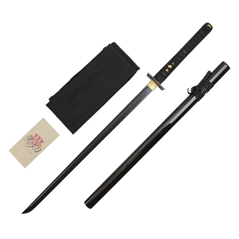 41" ONIKIRI DAMASCUS Ninja Sword HANDMADE Japanese Katana DRAGON TSUBA Ray Skin