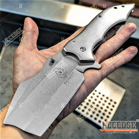 9.75" Pocket Knife Massive 4.25" Safety Blade Tactical Knife w/ Full Metal Construction