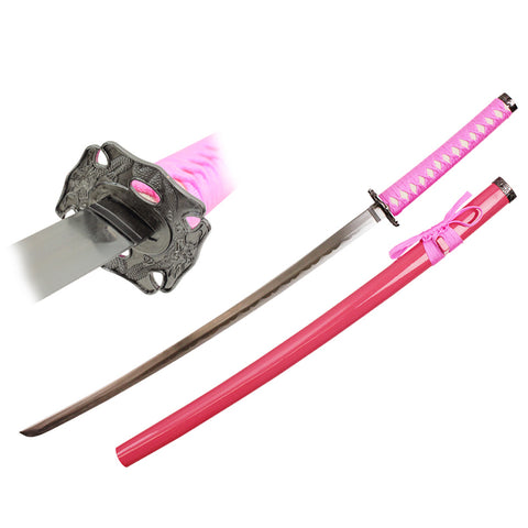 40" FULL TANG HANDMADE KATANA NINJA Sword w/ Dragon Tsuba Real Ray Skin Handle