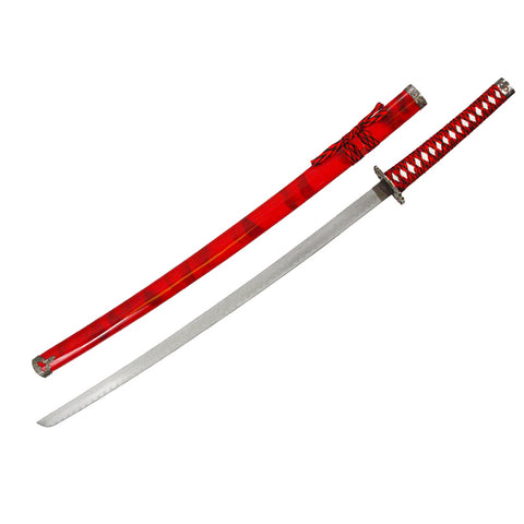 40" FULL TANG HANDMADE KATANA NINJA Sword w/ Dragon Tsuba Real Ray Skin Handle