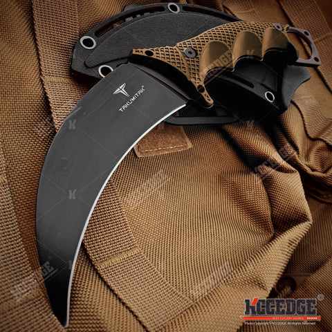 9" FULL TANG KARAMBIT FIXED BLADE KNIFE WITH PRESSURE RETENTION SHEATH & 440 STAINLESS STEEL BLADE TACTICAL KNIFE SURVIVAL KNIFE EDC KNIFE