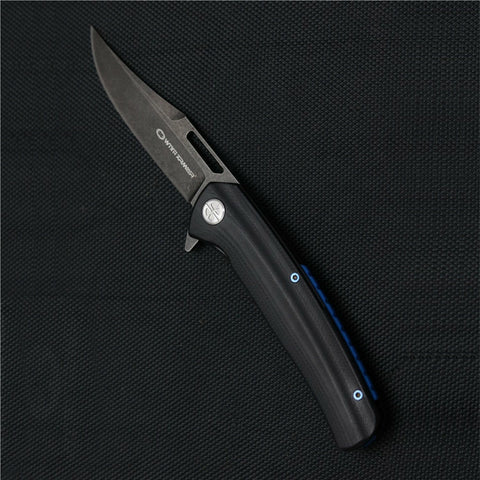 8" Tactical Knife Dark Gray Stonewash D2 Steel Blade Pocket Knife with Ball Bearing System Paired With G10 Handle Scales Hunting Knife Camping Gear