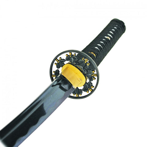 41.5" Handmade Japanese ONIKIRI KATANA SAMURAI SWORD LEAF TSUBA Ray Skin Handle