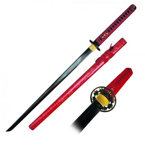 41.5" Handmade Japanese ONIKIRI KATANA SAMURAI SWORD LEAF TSUBA Ray Skin Handle