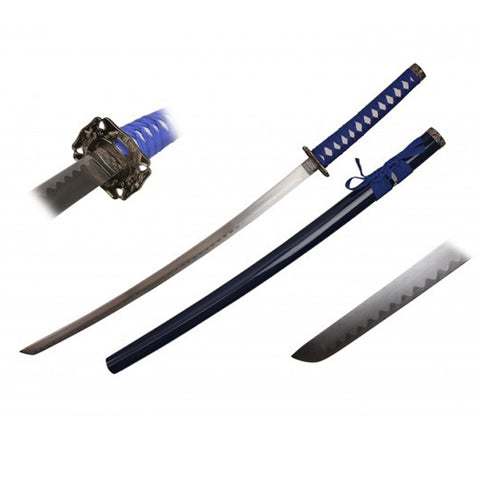 40" FULL TANG HANDMADE KATANA NINJA Sword w/ Dragon Tsuba Real Ray Skin Handle